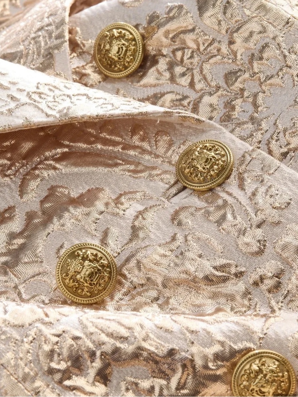 Alice + Olivia Gold jacquard Trench Coat Ellie 4 New $1,500 - Picture 5 of 8